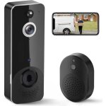 Camra de sonnette sans fil, camra de sonnette sans fil avec carillon, dtecteur de mouvement, audio ...