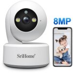 Camra surveillance 4k 8mp wifi, camra interieur 360 2. 4g / 5ghz wifi, dtection mouvement audio bidirectio ...
