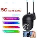 Camera de surveillance exterieure ip wifi 2. 4 + 5g hd 1080p zoom x4 suivi humain vision nocturne couleur, ...