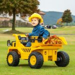 Camion - benne lectrique sous licence caterpillar pour enfants 12v avec benne basculante et mgaphone ...