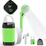 Camping douche portable, kit douche de camping, pompe de douche rechargeable de 6000 mah avec �cran intelligen ...