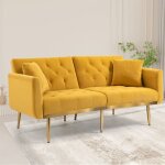 Canapé 2 / 3 places en velours, canapé convertible pour salon chambre, pieds en métal, canapé - lit confortabl ... Canapé 2 / 3 places en velours, canapé convertible pour salon chambre, pieds en métal, canapé - lit confortabl ...