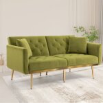 Canapé 2 / 3 places en velours, canapé convertible pour salon chambre, pieds en métal, canapé - lit confortabl ... Canapé 2 / 3 places en velours, canapé convertible pour salon chambre, pieds en métal, canapé - lit confortabl ...