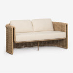 Canap� 2 places en acier et rotin synth�tique lina sklum