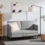 [en. casa] - canap� 2 places convertible soini 78 x 125 x 67 cm gris clair