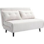 Vente - unique - canapé 2 places convertible en tissu bouclette ivoire uribia Vente - unique - canapé 2 places convertible en tissu bouclette ivoire uribia