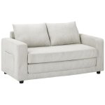 Vente - unique - canap 2 places convertible en velours ctel beige mirto