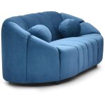 Canap� 2 places design sidonie velours bleu