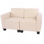 Hhg - jamais utilis] canap 2 places lounge / salon lyon, modulable, simili - cuir, crme