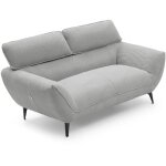 Canap� 2 places moderne avec dossier r�glable ghislain velours c�tel� gris