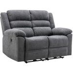 Canapé 2 places relax électrique en tissu gris burolo Canapé 2 places relax électrique en tissu gris burolo