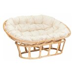 Atmosphera - canap� 2 places en rotin 'mamasan' 170cm beige