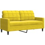Canap� � 2 places?sofa pour salon?banquette jaune 140 cm velours cfw694295