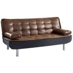 Vente - unique - canapé 3 places convertible clic - clac en microfibre vieilli marron mishan ii Vente - unique - canapé 3 places convertible clic - clac en microfibre vieilli marron mishan ii