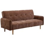 Canap� 3 places convertible clic - clac en tissu marron soniata