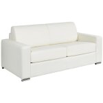 Vente - unique - canapé 3 places convertible express cuir de buffle blanc - couchage 140 cm - matelas ... Vente - unique - canapé 3 places convertible express cuir de buffle blanc - couchage 140 cm - matelas ...