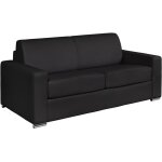 Canapé 3 places convertible express cuir de buffle noir - couchage 140 cm - matelas 22 cm - calito Canapé 3 places convertible express cuir de buffle noir - couchage 140 cm - matelas 22 cm - calito