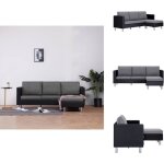 Canap  3 places avec coussins noir similicuir - canap trois places - canap moderne - canap design ...