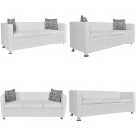 Vidaxl - canapé à 3 places cuir artificiel blanc - canapé trois places - canapé blanc - canapé similicuir ... Vidaxl - canapé à 3 places cuir artificiel blanc - canapé trois places - canapé blanc - canapé similicuir ...