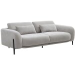 Canap� 3 places avec dossier relevable en tissu gris clair aravio