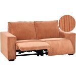 Beliani - canap� 3 places moderne en velours c�tel� inclinable electrique orange nukari