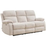 Canap� 3 places relax �lectrique massant en tissu chenille beige koceni