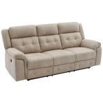 Canapé 3 places relax électrique en microfibre beige ortiano Canapé 3 places relax électrique en microfibre beige ortiano