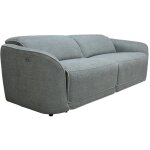 Vente - unique - canapé 3 places relax électrique en tissu chiné gris ozarto Vente - unique - canapé 3 places relax électrique en tissu chiné gris ozarto