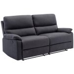 Canapé 3 places relax électrique en tissu gris anthracite lunano Canapé 3 places relax électrique en tissu gris anthracite lunano