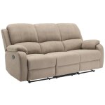 Vente - unique - canapé 3 places relax en microfibre taupe brody Vente - unique - canapé 3 places relax en microfibre taupe brody