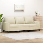 Design in - canap  3 places, sofa pour salon, banquette crme 180 cm similicuir cfw66538