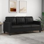 Design in - canapé à 3 places, sofa pour salon, banquette noir 180 cm similicuir cfw22887 Design in - canapé à 3 places, sofa pour salon, banquette noir 180 cm similicuir cfw22887