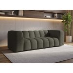 Canap� fixe 3 places en tissu bouclette vert aelis