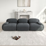 Canap� 3 places en velours c�tel� 298x103x75 cm ? sofa modulable avec accoudoirs courb�s, base antid�rapante ...