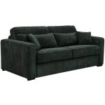 Vente - unique - canap� 4 places convertible express en velours c�tel� vert - couchage � lattes larges ...