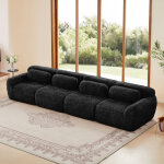 Canap� 4 places moelleux 378x104x73 cm ? sofa modulable avec accoudoirs courb�s, base antid�rapante et ...