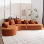Canap� 5 places en chenille, canap� d'angle l avec coussin 327x215x80 cm, grand 5?6 places, assise �paisse ...