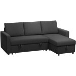 Homcom - canapé d'angle 3 places convertible réversible - coffre intégré - garnissage mousse haute densité ... Homcom - canapé d'angle 3 places convertible réversible - coffre intégré - garnissage mousse haute densité ...