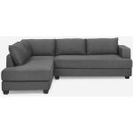 Canap� d'angle 3 places design moderne en tissu gris alhena