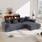 Canap� d'angle 3 places en l modulable, avec 4 coussins, profondeur assise 70 cm, chaise 118 cm, meuble ...