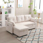 Canap� d'angle 3 places multifonctionnel avec coffre de rangement, canap� - lit convertible moderne, ...