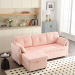 Yoleo - canap d'angle 3 places multifonctionnel avec coffre de rangement, canap - lit convertible moderne, ...