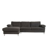 Canap d'angle 4 - 5 places mridienne gauche velours ctel gris anthracite galway