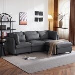 Dans les nuages - canap d'angle, 4 places, 220 cm, vec 2 coussins, canap de capitonn modulaire en ...