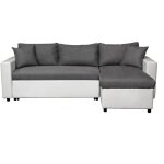 Loungitude - canap d'angle 4 places convertible et rversible maria en simili et microfibre - blanc ...