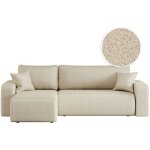 Canap� d'angle alya convertible et r�versible 4 places en tissu bouclette - beige