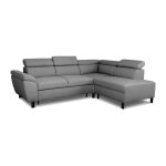 Canap d'angle convertible - 4 personnes - stan - tissu anthracite - 3 ttieres - rversible - 243 x ...
