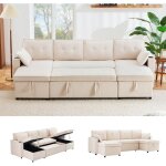 Canap� d'angle convertible 4 places avec 2 coussins et 2 porte - gobelets, canap� de salon avec espace ...