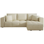 Canap� d'angle convertible 4 places avec coffre en velours beige brighton