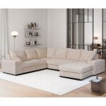 M&s - canap d'angle convertible 7 places en coloris beige